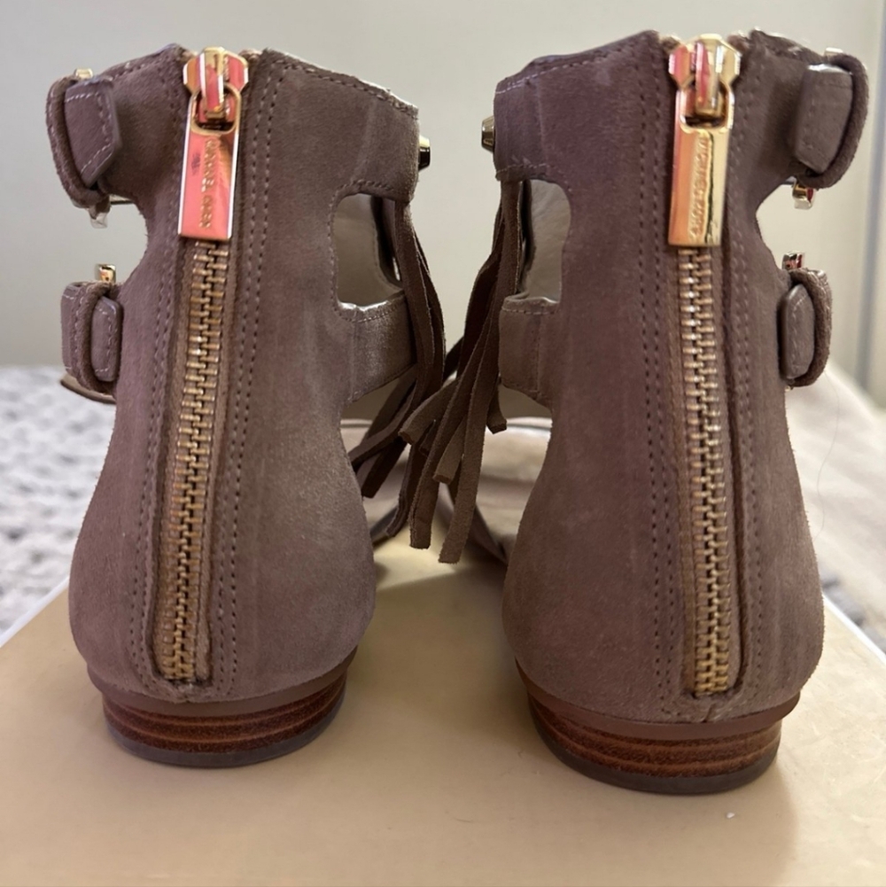 Michael Kors Brown Suede Fringe Sandals - Picture 6 of 7